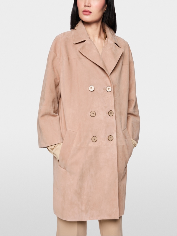 ‘Rethink Together’ suede coat