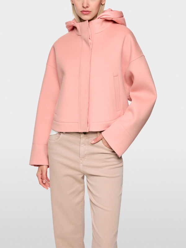 Veste en laine à capuche