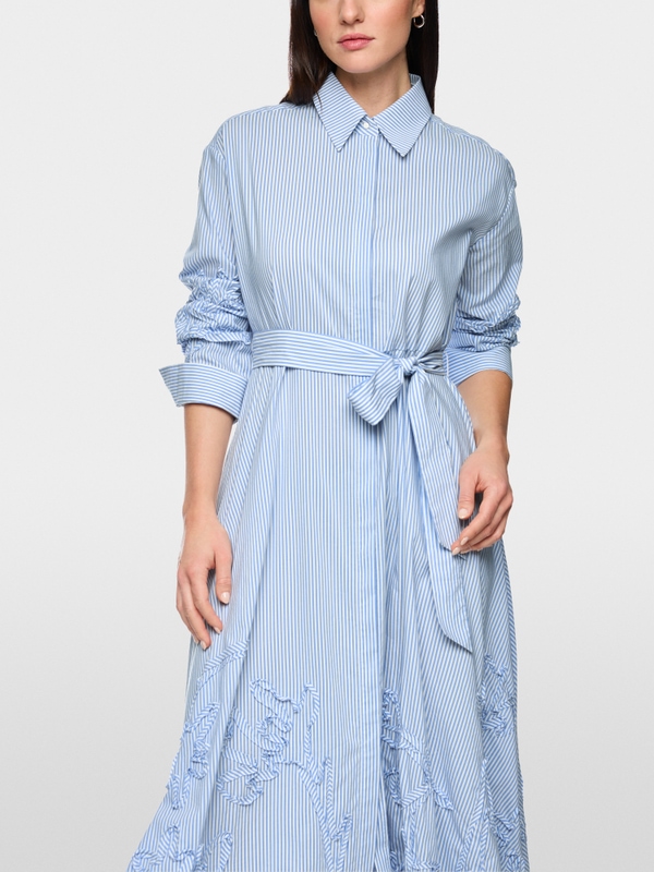 Striped midi dress with embroidery