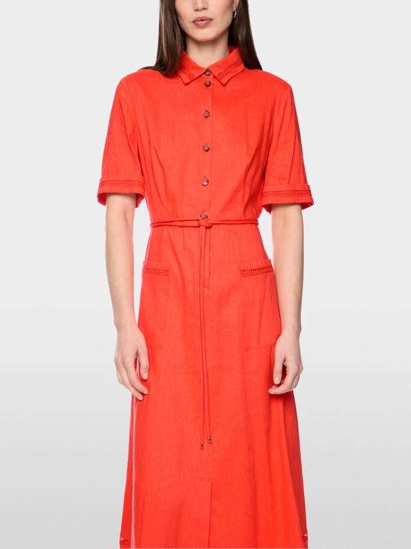 Linen blend mini dress