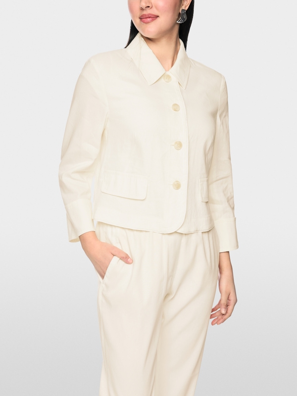 Veste courte en lin et viscose