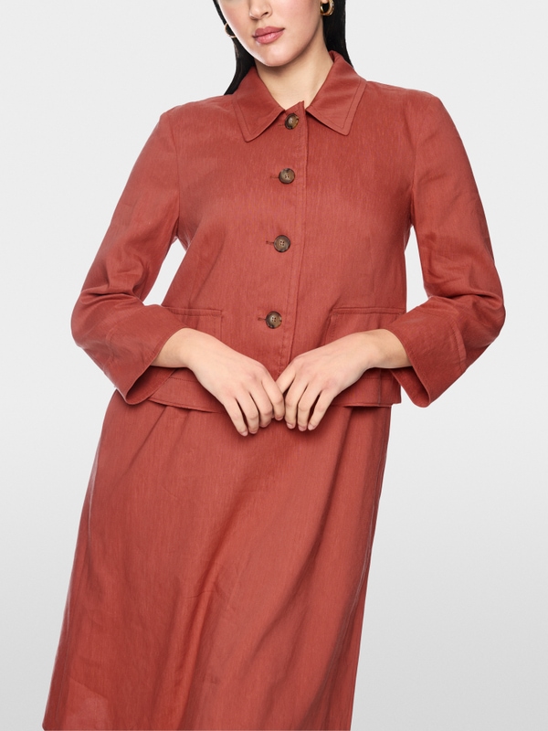 Veste courte en lin et viscose