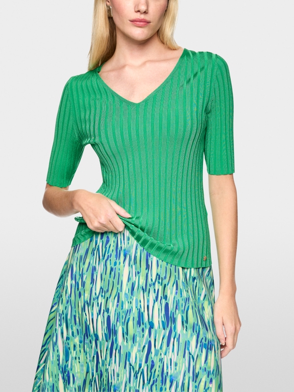 Pull côtelé en maille fine