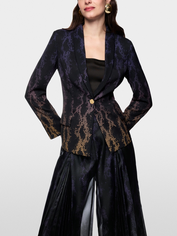 Fitted blazer in snake print