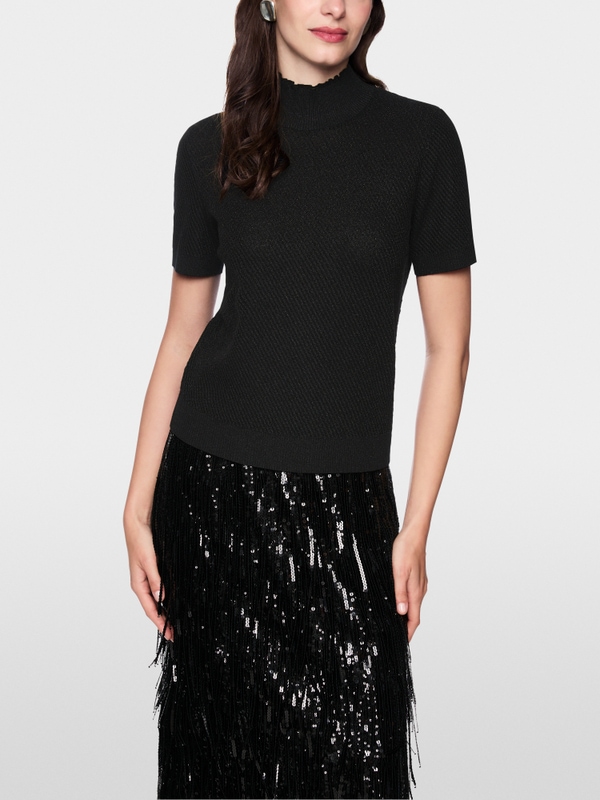 Short-sleeved jumper with lurex