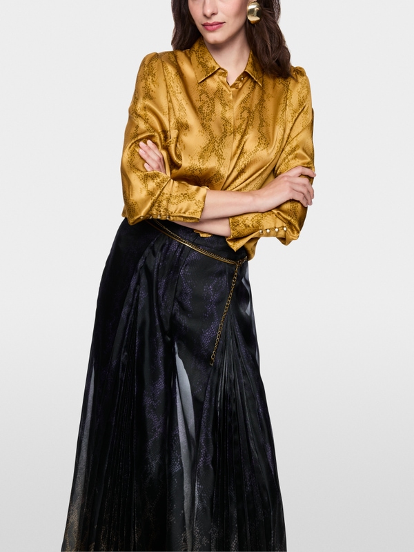 Zijden blouse met slangenprint