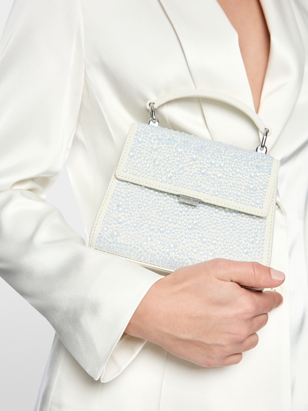 Mini handbag with opal crystals
