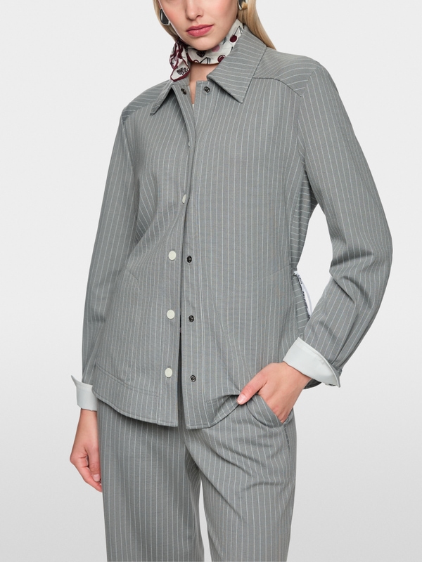 Striped shirt jacket