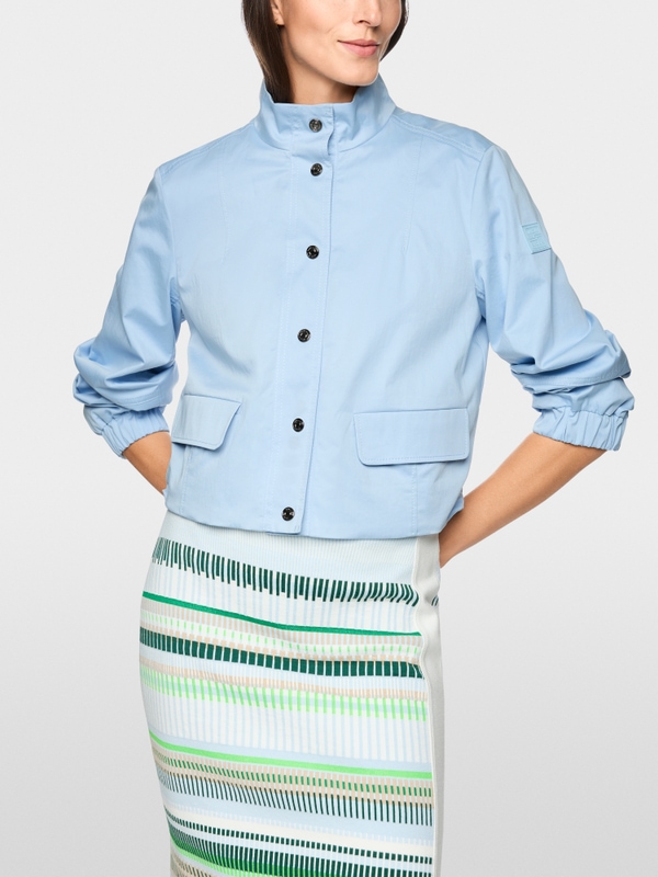 Short cotton jacket with mesh lining