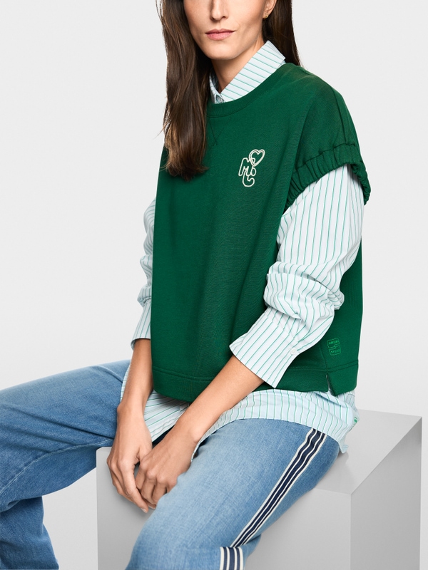 Wide-fitting stretch cotton shirt