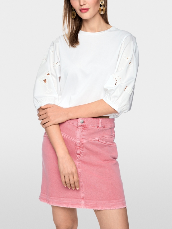 Shirt with 3/4 balloon sleeves