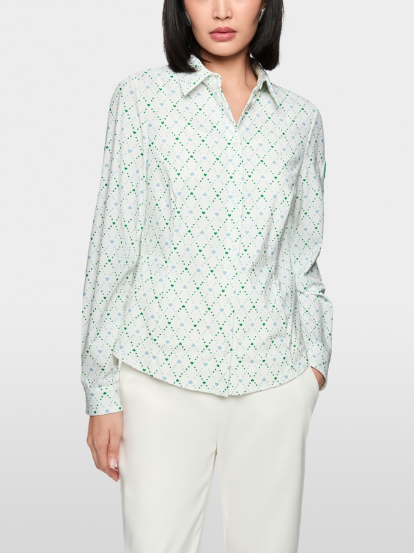 Stretch blouse with heart print