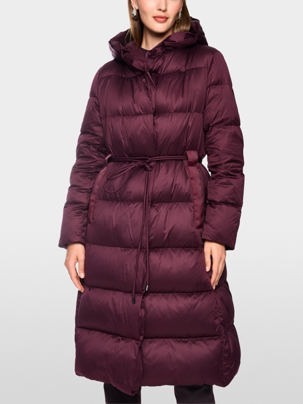 Manteau long en duvet à capuche