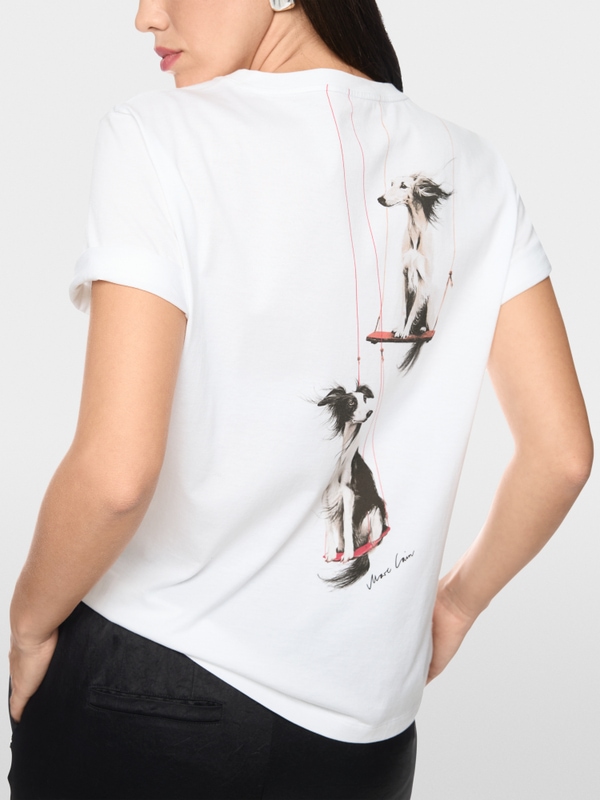 T-shirt avec imprimé chien dans le dos