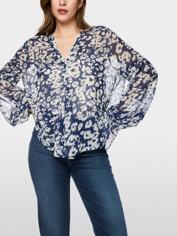 Blouse ample à imprimé animalier