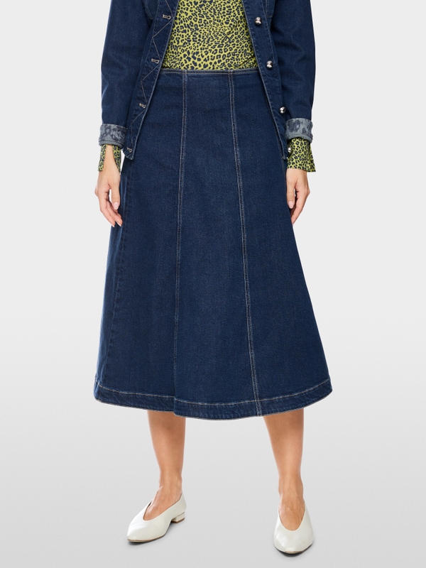 Denim skirt with pleated details