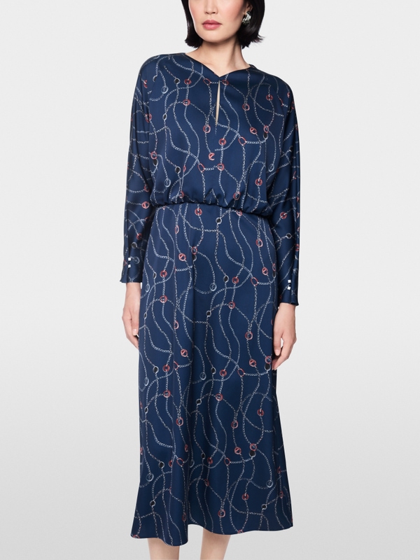 Midi dress with chain print