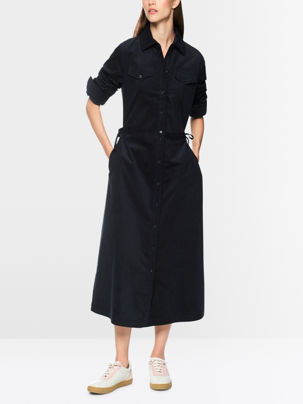 Corduroy dress with drawstring