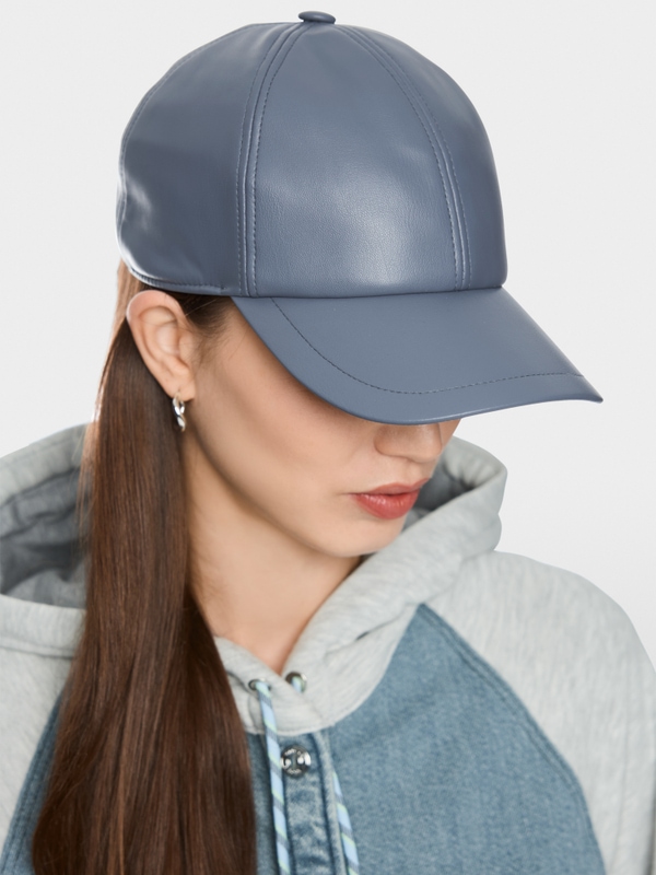 Faux leather beanie