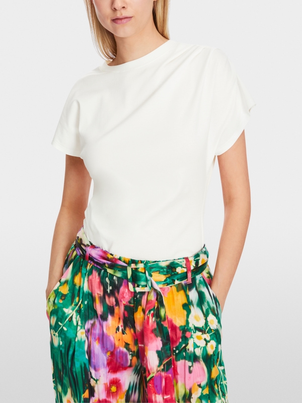 T-Shirt mit Falten-Detaiks