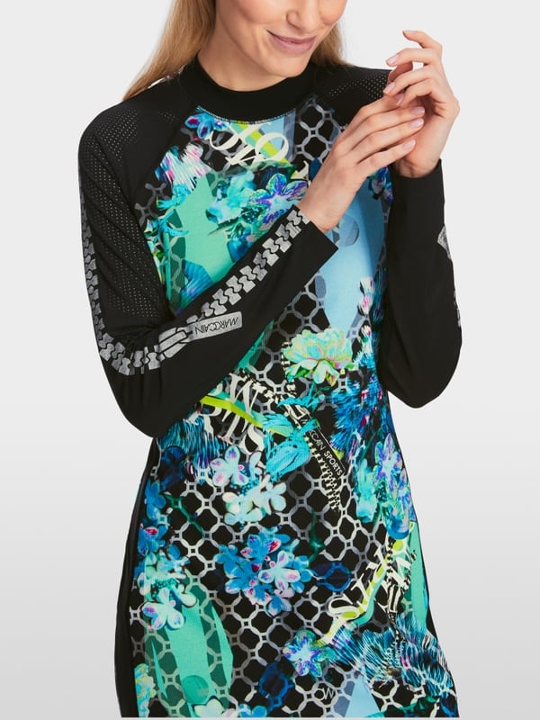 Raglankleid in Materialmix