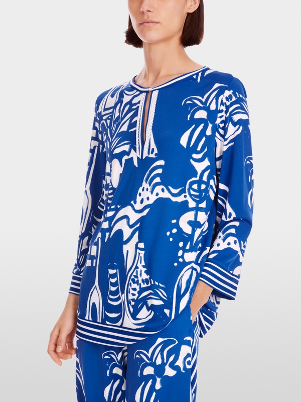 Slip-on blouse with pearls