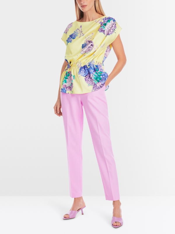 Satinbluse mit Print "Rethink Together"