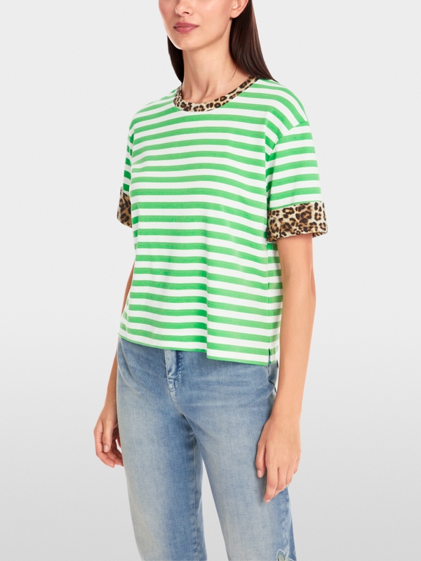Gestreiftes T-Shirt mit 3/4-Ärmel