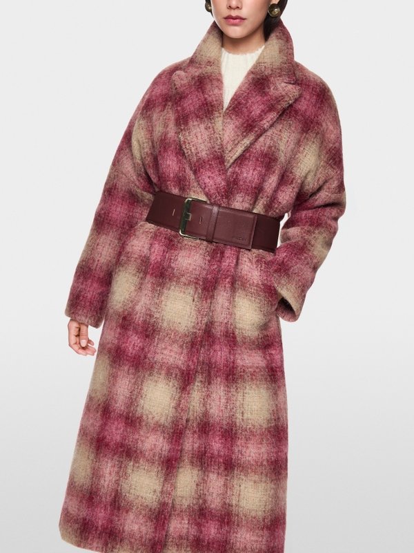 Manteau à motif à carreaux fluide