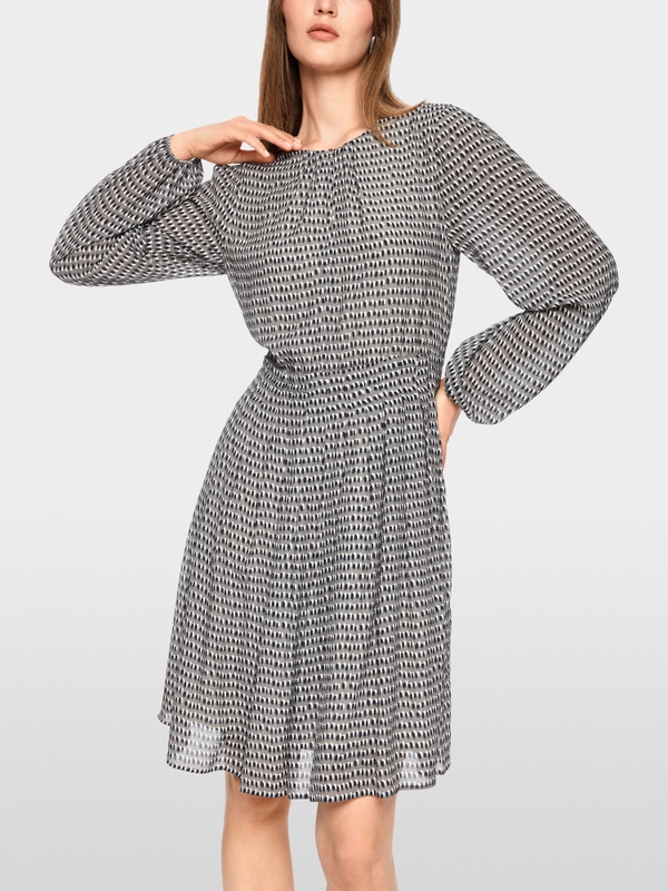 Robe en viscose mi-longue froncée