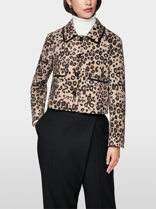 Veste courte imprimé léopard