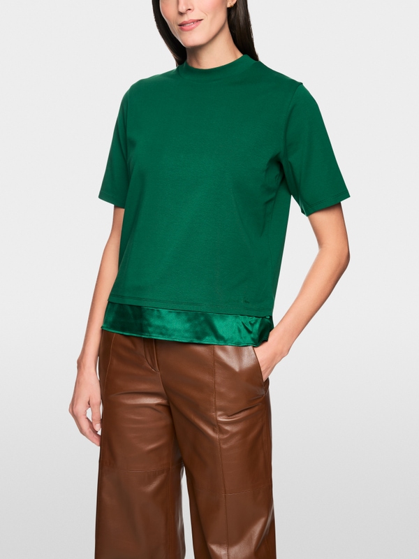 Shirt mit Seidenbesatz