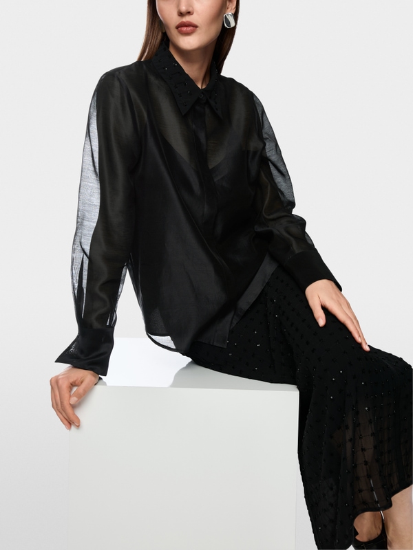 Organza blouse with embroidery