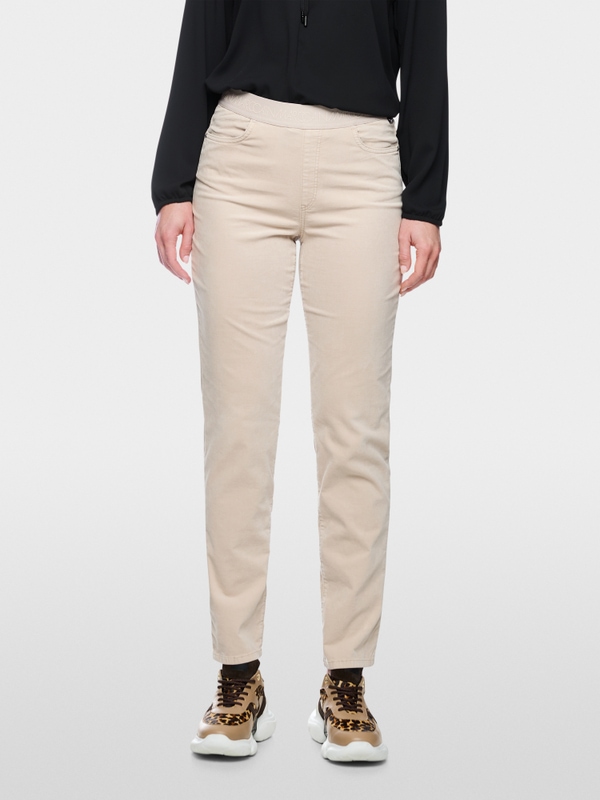 SIENA slim fit velvet pull-on trousers