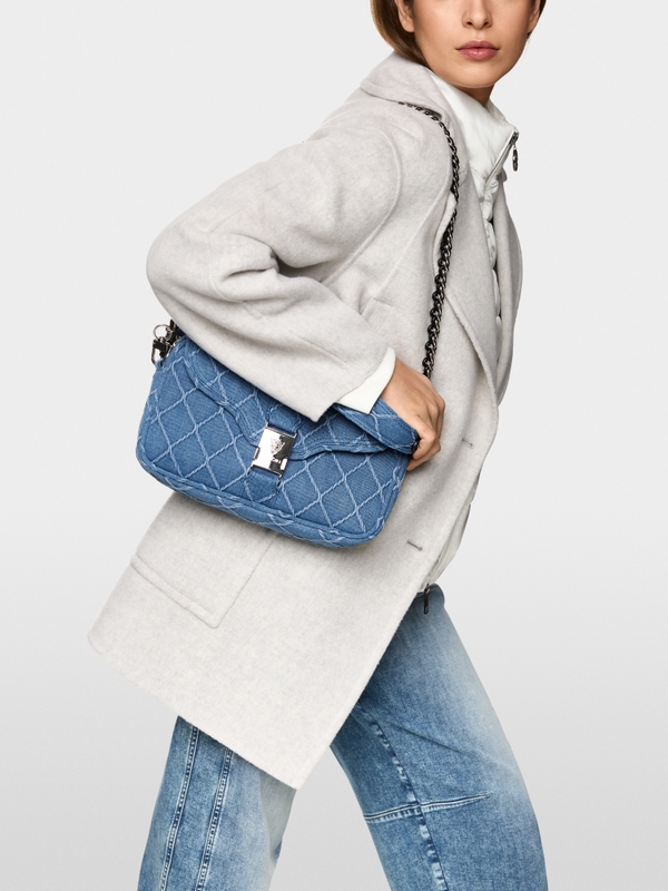 Schultertasche aus Jeansmaterial