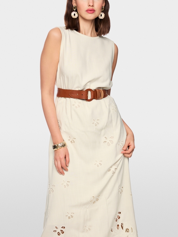 Maxi dress with broderie anglaise