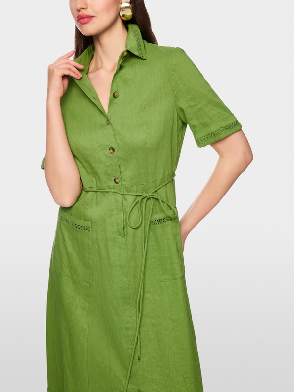 Linen blend mini dress