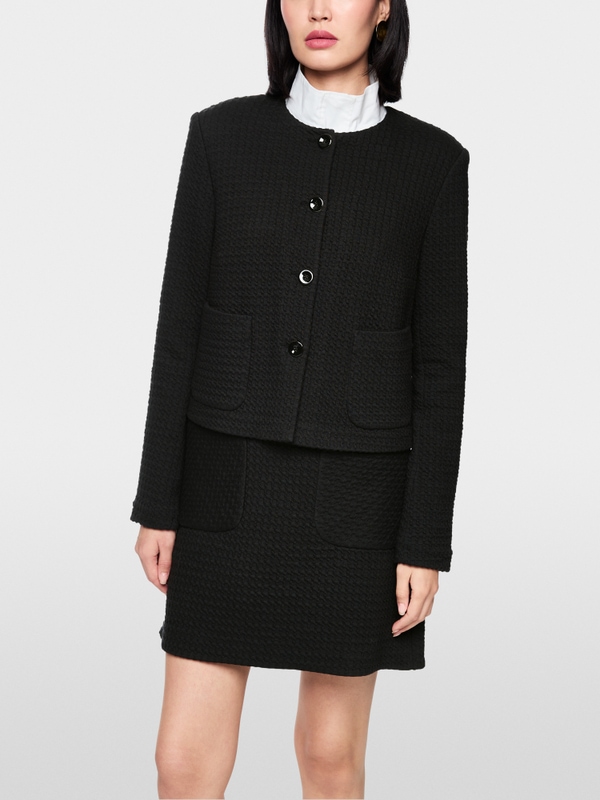 Waffle piqué jacket with pockets