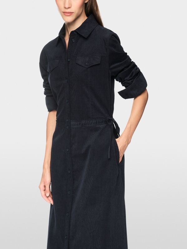 Corduroy dress with drawstring