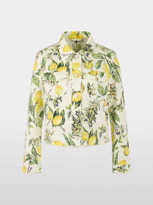 Veste en jean imprimé citrons