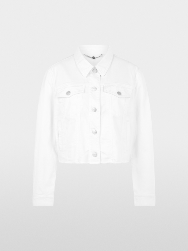 Short denim jacket in stretch cotton