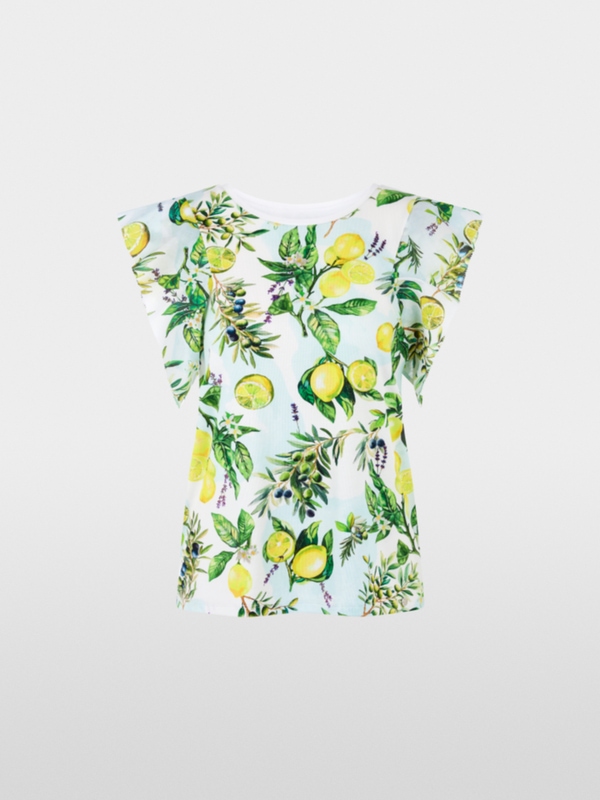 Feminine shirt with lemon print
