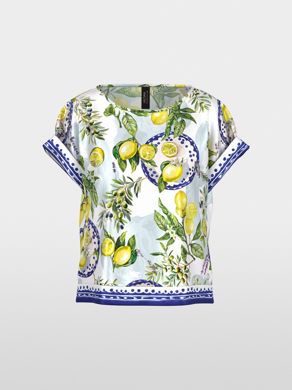 Viscose blouse with Mediterranean print