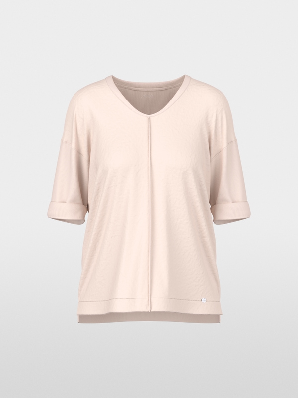 Wide blouse in material mix