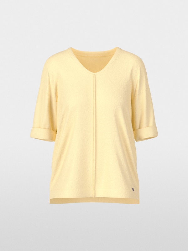 Wide blouse in material mix