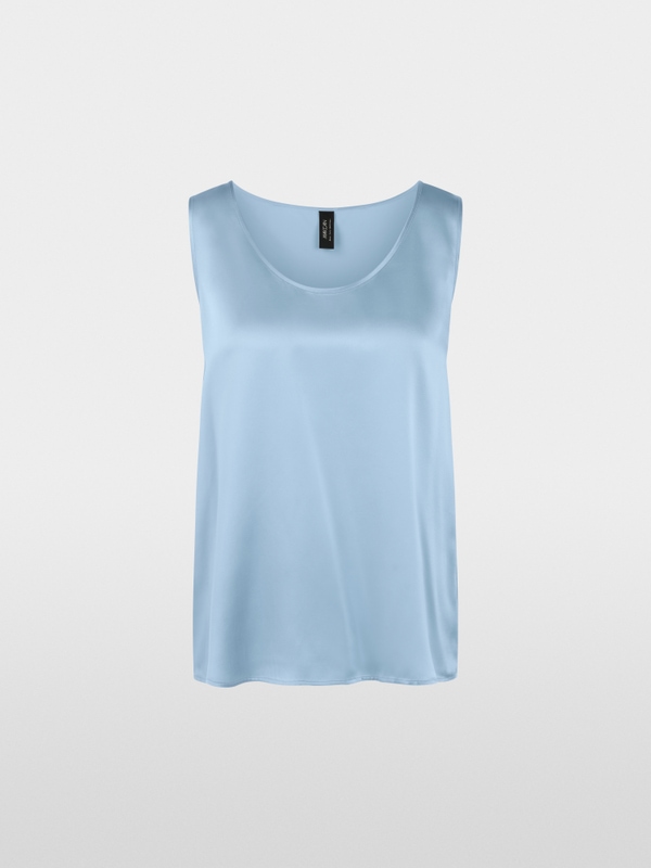 Zijden top met ronde hals