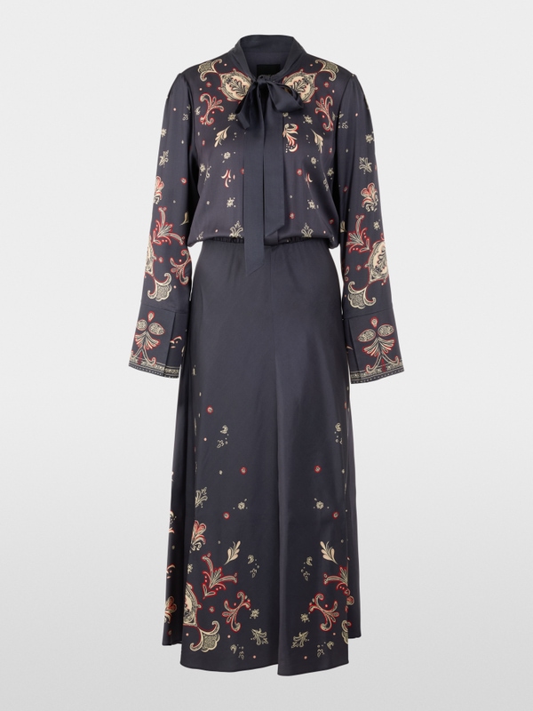 Robe longue en viscose à imprimé cachemire