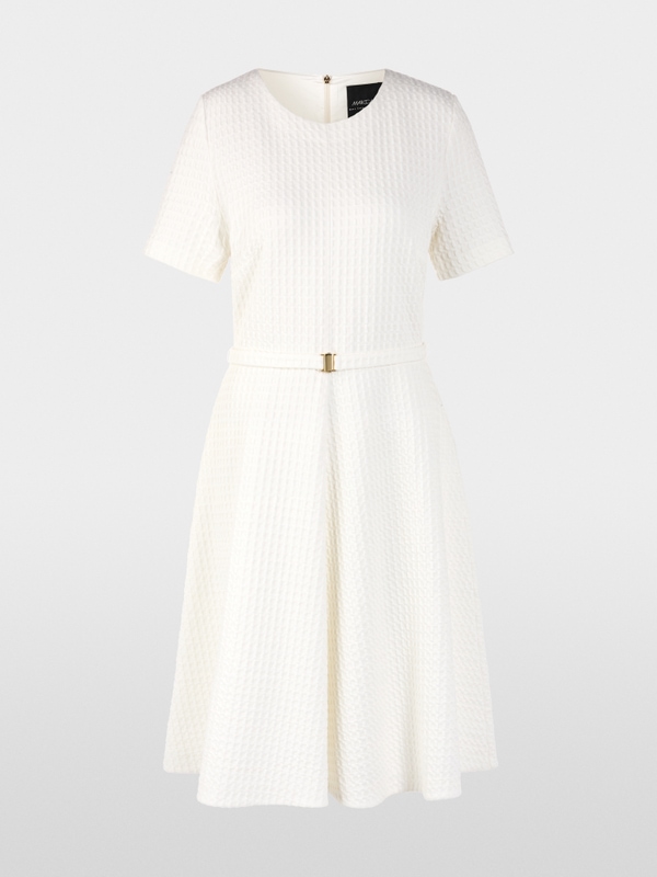 Robe mi-longue en piqué gaufré