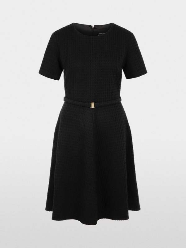 Knee-length waffle piqué dress