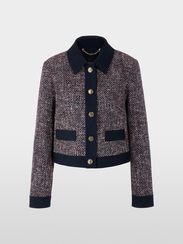 Veste en tweed avec détails en denim
